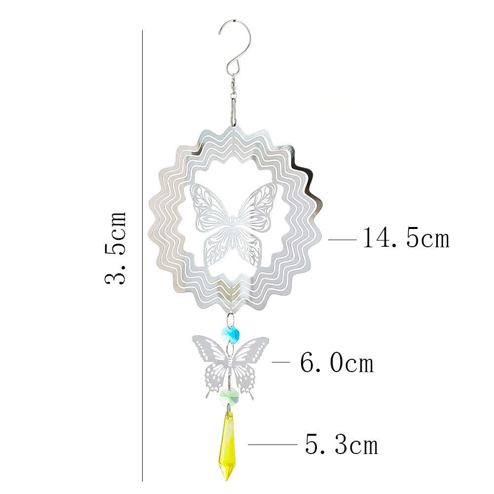 Wholesale 3D Rotating Butterfly Stainless Steel Wind Chimes